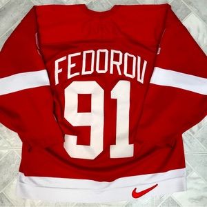 Nike Fedorov Red Wings Hockey Jersey